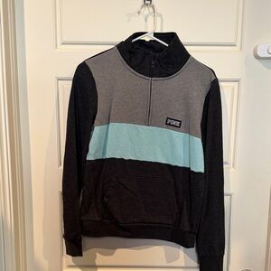 PINK Victoria's Secret Black, Gray, and Blue 1/4 zip